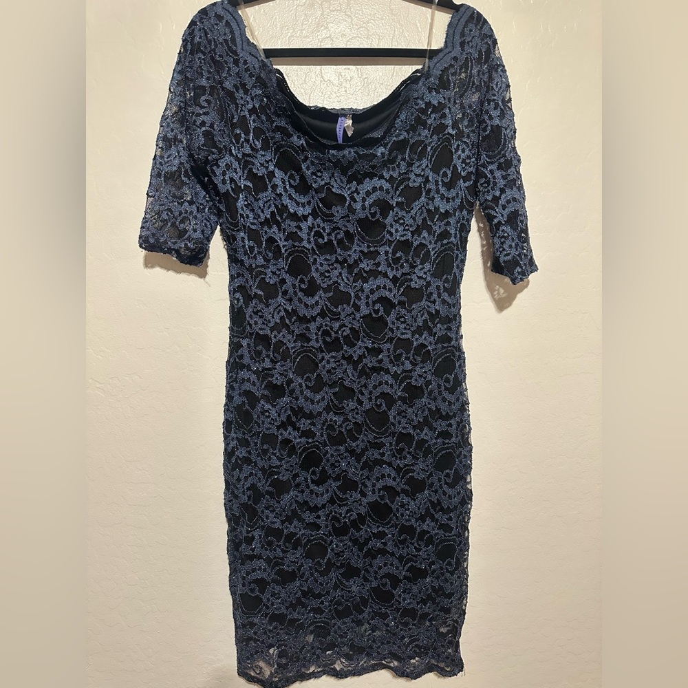 Elegant Black and Blue Lace w/subtle sparkles